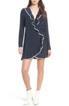 Women's The Fifth Label Juliette Ruffle Trim Wrap Dress, Size - Blue