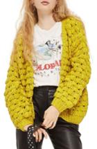 Women's Topshop Bobble Stitch Cardigan - Yellow