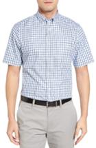 Men's Nordstrom Men's Shop Smartcare(tm) Regular Fit Short Sleeve Sport Shirt - Blue