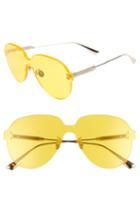 Women's Christian Dior Quake3 149mm Rimless Pilot Shield Sunglasses - Yellow