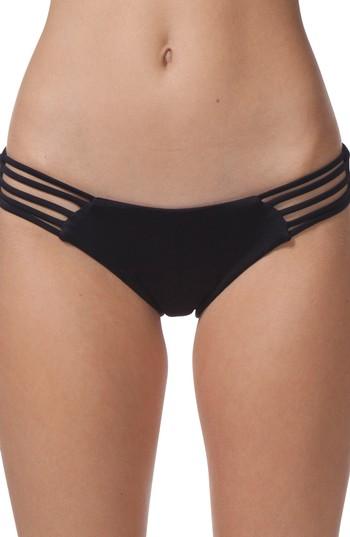 Women's Designer Surf Luxe Hipster Bikini Bottoms - Black
