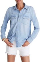 Women's Madewell Denim Western Shirt, Size - Blue