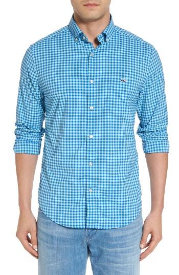 Men's Vineyard Vines Fishlock Tucker Classic Fit Gingham Sport Shirt - Blue