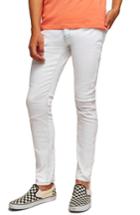 Men's Topman Contrast Stitch Skinny Fit Jeans R - White