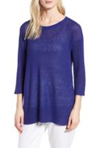 Women's Eileen Fisher Organic Linen Tunic Sweater - Blue