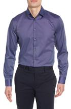 Men's Calibrate Trim Fit Non-iron Stretch Solid Dress Shirt .5 32/33 - Blue