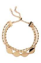 Women's Halogen Curved Metal Layered Chain Bracelet