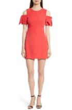 Women's Milly Italian Cady Mod Tie Cold Shoulder Minidress - Red