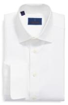 Men's David Donahue Regular Fit Texture French Cuff Dress Shirt .5 - 34/35 - White