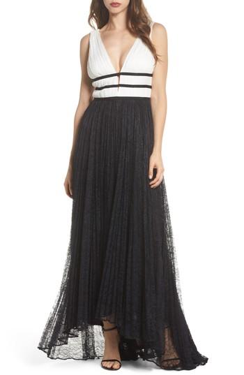 Women's Adrianna Papell Two-tone Lace Gown