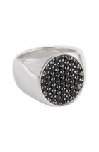 Women's Tom Wood Black Spinel Oval Pinkie Ring