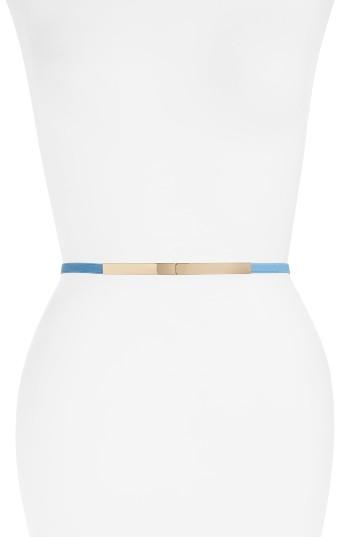 Women's Elise M. 'lohan' Metal Plate Elastic Belt, Size - Light Blue