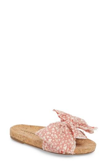 Women's Lucky Brand Floella Bow Slide Sandal M - Red
