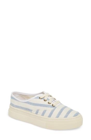 Women's Soludos Platform Stripe Sneaker M - Beige