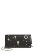 Women's Alexander Mcqueen Studded Leather Wallet On A Chain - Black