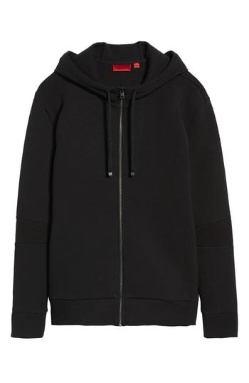Men's Boss Deech Oversize Moto Hoodie, Size - Black