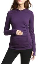 Women's Kimi & Kai Kelly Ruched Maternity Hoodie - Purple