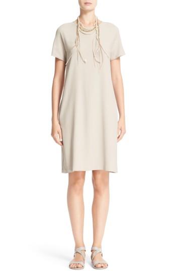 Women's Fabiana Filippi Stretch Cotton Poplin Dress Us / 44 It - Beige