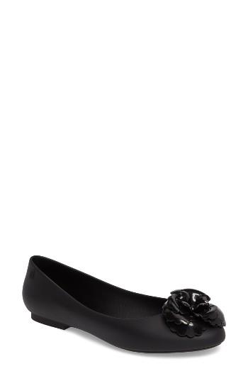 Women's Melissa Doll Fem Flower Flat M - Black