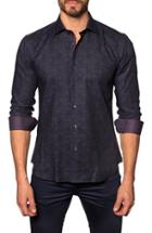Men's Jared Lang Trim Fit Print Sport Shirt, Size - Black