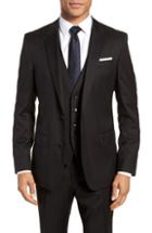 Men's Boss Hayes Cyl Trim Fit Solid Wool Sport Coat R - Black