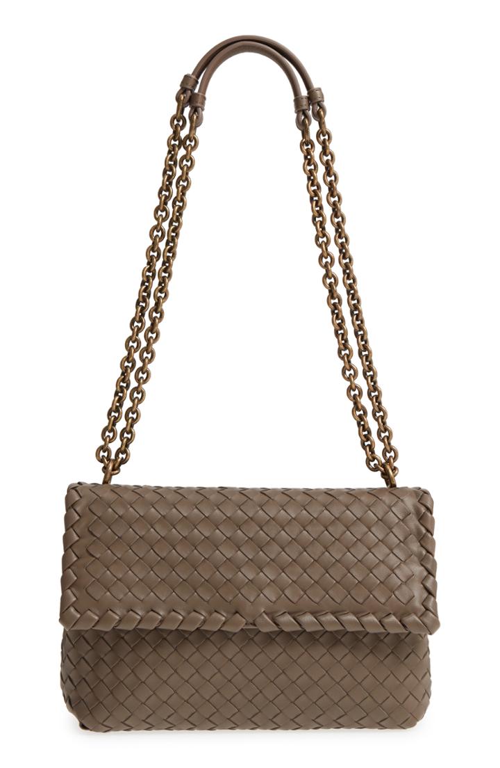 Bottega Veneta Small Olimpia Leather Shoulder Bag - Grey