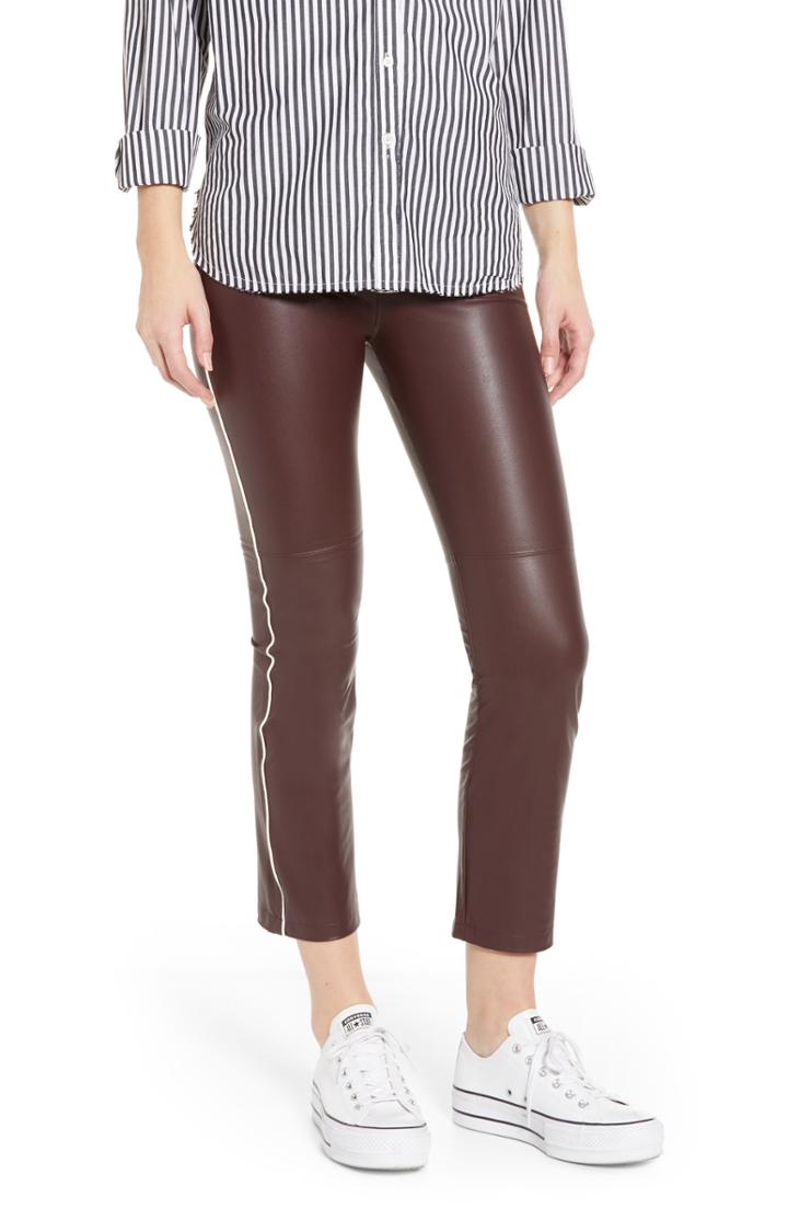 Women's David Lerner Gemma Faux Leather Skimmer Pants - Purple