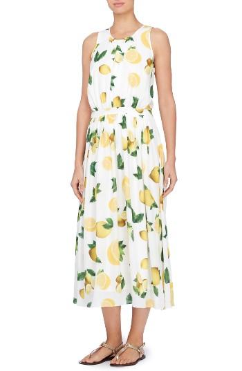 Women's Catherine Catherine Malandrino Alfie Print Midi Dress - White