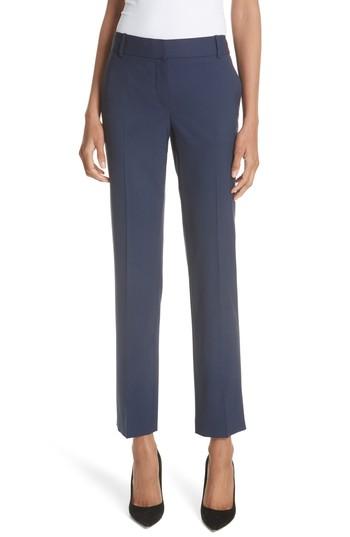 Women's Theory Straight Leg Stretch Wool Trousers - Blue