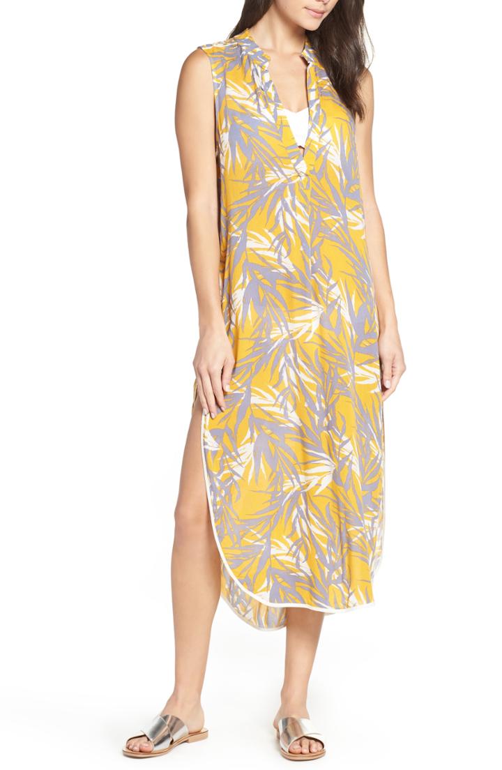 Women's Red Carter Sleeveless Maxi Cover-up Dress - Yellow