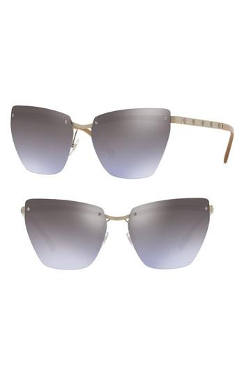 Women's Versace Medusa 58mm Metal Cat Eye Sunglasses - Violet Gradient Mirror
