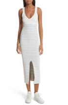 Women's Opening Ceremony Ribbed Stripe Midi Dress - White