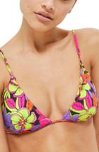 Women's Topshop Tropical Triangle Bikini Top Us (fits Like 2-4) - Green