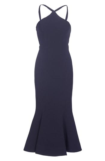 Women's Dress The Population Tessa Crepe Mermaid Dress, Size - Blue