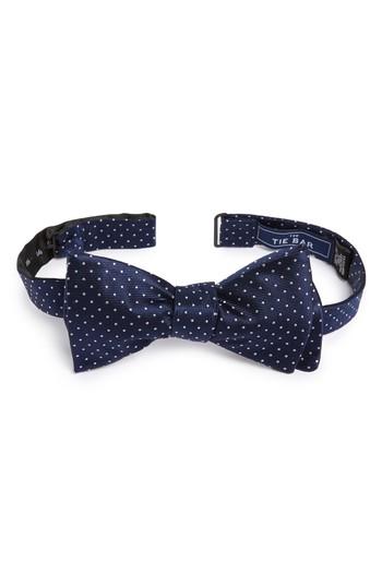 Men's The Tie Bar Pin Dot Silk Bow Tie, Size - Blue
