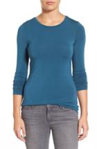 Women's Halogen Long Sleeve Modal Blend Tee, Size - Blue/green