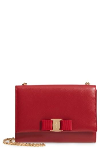 Salvatore Ferragamo Mini Vara Leather Crossbody Bag - Red