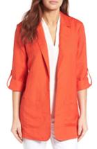 Women's Chaus Linen Blend Roll Tab Jacket