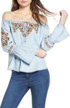 Women's Cupcakes And Cashmere Adrien Off The Shoulder Top, Size - Blue
