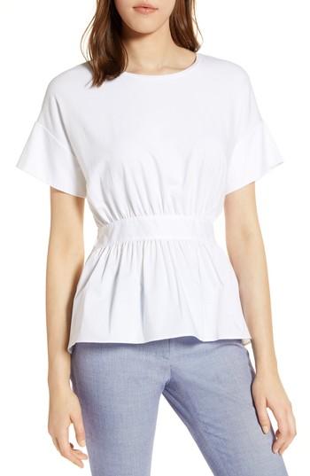 Women's Halogen Gathered Waist Top - White