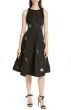 Women's Ted Baker London Flloraa Embellished Fit & Flare Dress - Black