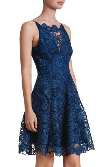 Women's Dress The Population 'hayden' Crochet Lace Fit & Flare Dress