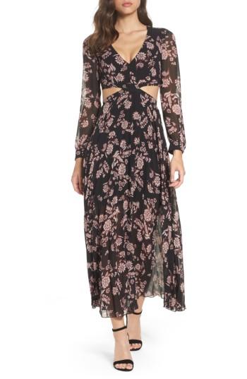 Women's Bardot Winter Floral Dress - Black