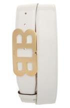 Men's Bally Mirror Buckle Patent Leather Belt, Size - White