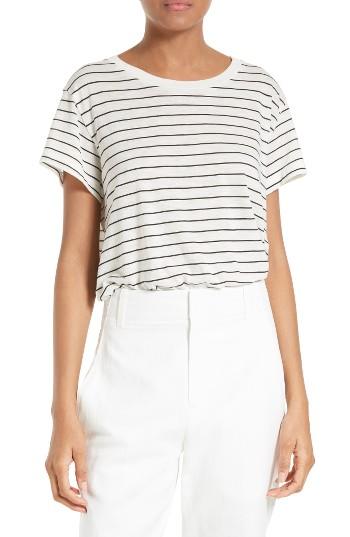 Women's Vince Stripe Relaxed Tee - Black