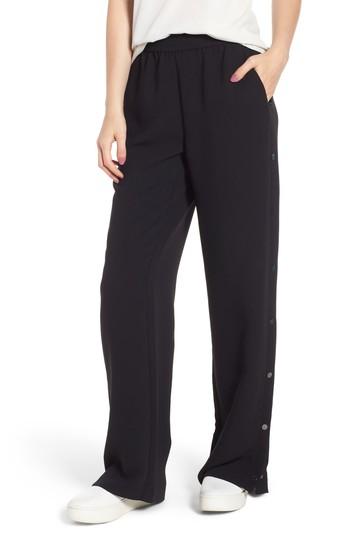 Women's Trouve Side Snap Track Pants - Black