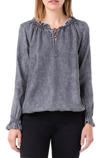 Women's Liverpool Tie Neck Top - Grey