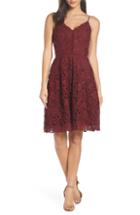 Women's Adelyn Rae Jenny Lace Fit & Flare Dress - Red