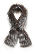 Women's Fabiana Filippi Embellished Genuine Fox Fur Collar, Size - Grey