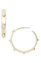 Women's Tory Burch Stacked Studded Imitation Pearl Hoops
